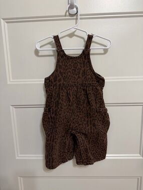 Rylee + Cru Brown Leopard Print Kids Overalls